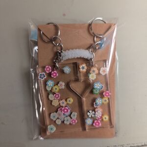 Colorful Floral Heart Keychain